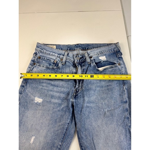 Levi's 514 Premium Jeans W32 L32 Light Wash Distressed Denim Straight Fit - Picture 12 of 12